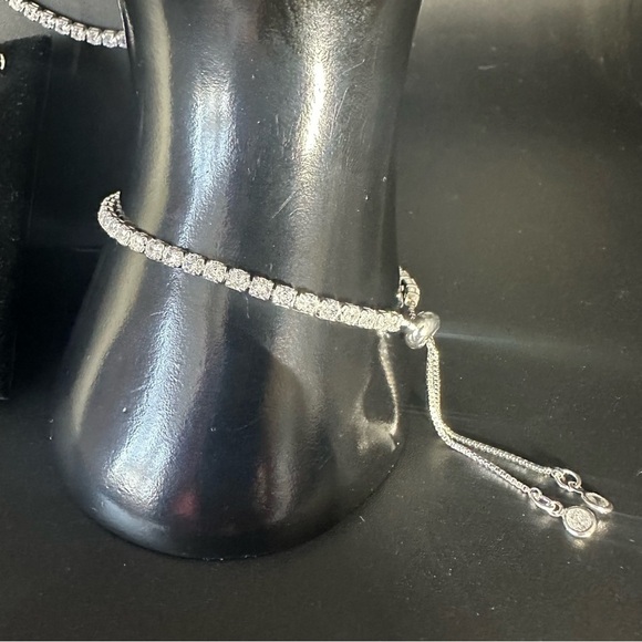 Dainty Tennis Necklace & Bracelet Set | Silver Plated CZ - Picture 10 of 13